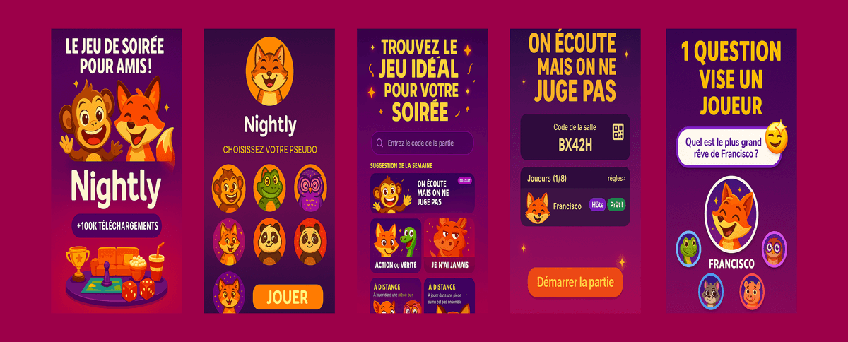 Capture d'écran de l'application Nightly